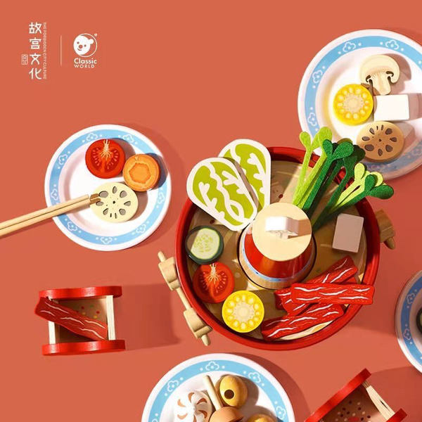 Wooden Hotpot Play Set_Forbidden City - Premium and Unique gift 3y+, classicworld, creativeplay, food, forkids, pretendplay, toddler, woodentoy Wooden Toys from Classic World - Shop now at AU family concept store Mommy's Pouch