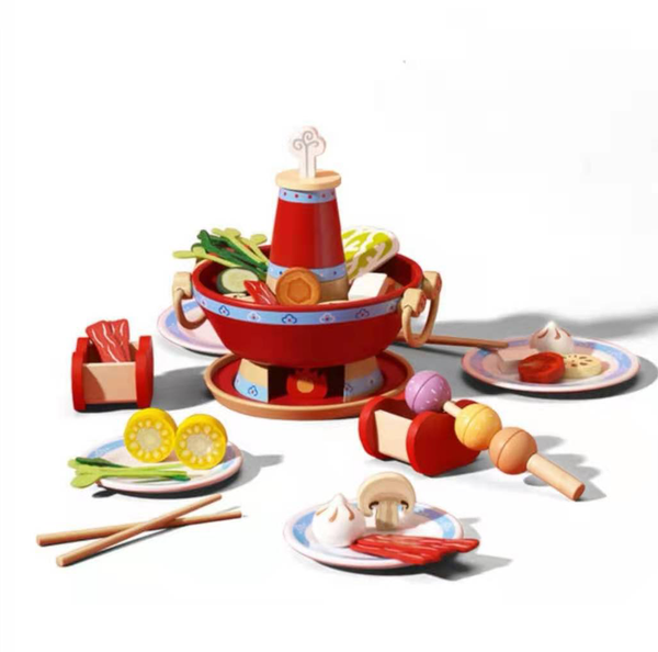 Wooden Hotpot Play Set_Forbidden City - Premium and Unique gift 3y+, classicworld, creativeplay, food, forkids, pretendplay, toddler, woodentoy Wooden Toys from Classic World - Shop now at AU family concept store Mommy's Pouch