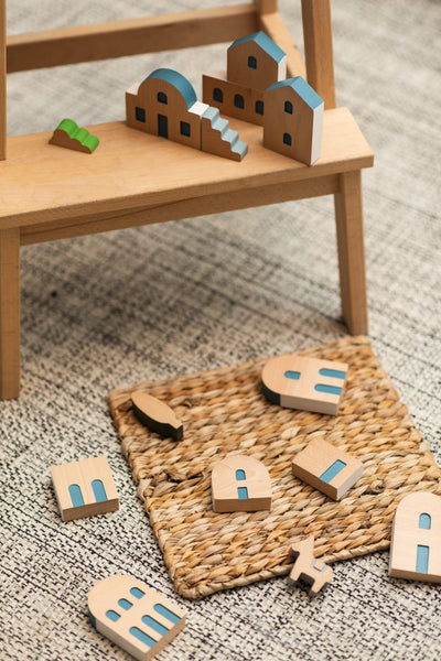 Aegean Village - Building Blocks Toy Collection - Premium and Unique gift animiwoodworkshop, buildingblock, greece, handmade, montessoritoy, sensorytoy, toddler, woodentoy Wooden Toys from Animi Wood Workshop - Shop now at AU family concept store Mommy's Pouch
