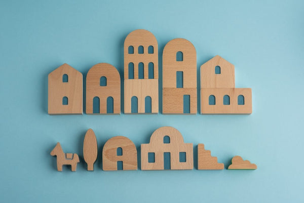 Aegean Village - Building Blocks Toy Collection - Premium and Unique gift animiwoodworkshop, buildingblock, greece, handmade, montessoritoy, sensorytoy, toddler, woodentoy Wooden Toys from Animi Wood Workshop - Shop now at AU family concept store Mommy's Pouch