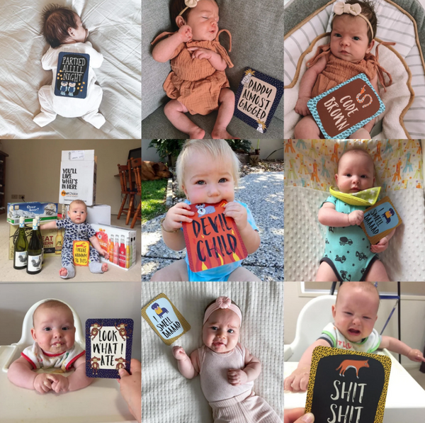 Cheeky Caption Cards - Baby Milestone