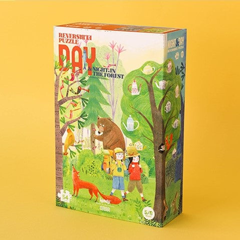 Night and Day in the Forest - Reversible Puzzle (2 in 1) - Premium and Unique gift 5+, 50pieces, forest, forkids, kidspuzzle, londji, preschooler, puzzle, reversiblepuzzle Puzzles from Londji - Shop now at AU family concept store Mommy's Pouch