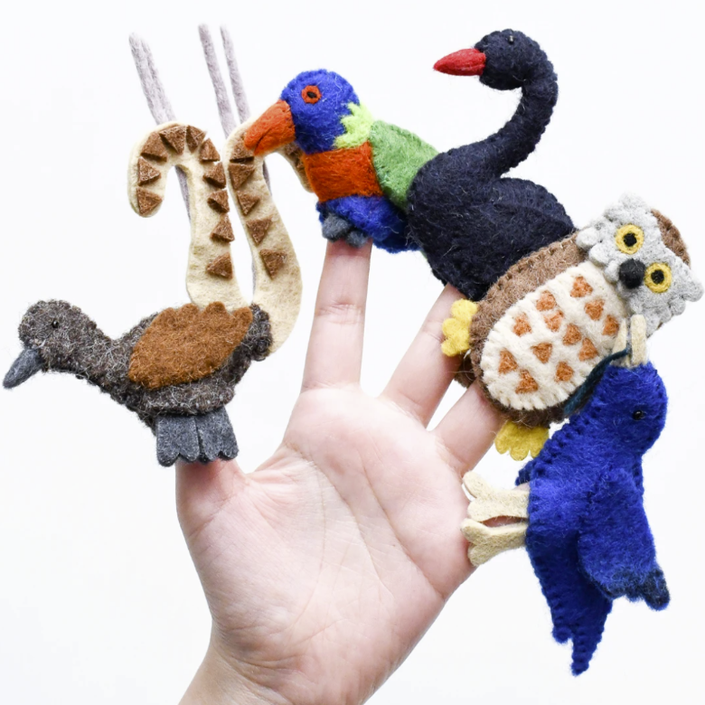 Birds of Australia Finger Puppets Set - Premium and Unique gift animals, felttoy, fingerpuppet, handmade, nativeanimal, pretendplay, taratreasures, toddler, toytogo Pretend Play from Taratreasures - Shop now at AU family concept store Mommy's Pouch