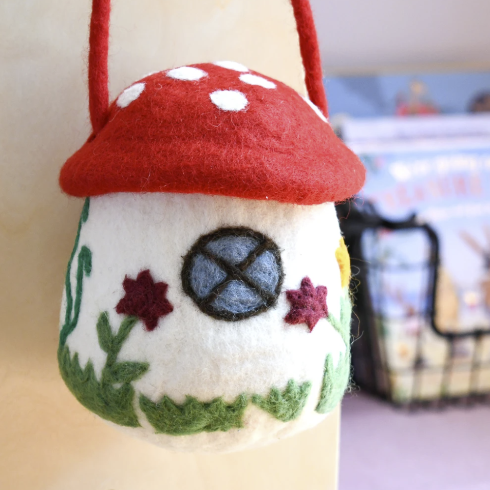 Felt Mushroom_Toadstool Bag - Premium and Unique gift bag, felttoy, fingerpuppet, handmade, kidsbag, taratreasures, toddler Pretend Play from Taratreasures - Shop now at AU family concept store Mommy's Pouch