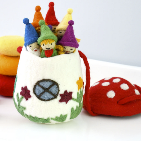 Felt Mushroom_Toadstool Bag - Premium and Unique gift bag, felttoy, fingerpuppet, handmade, kidsbag, taratreasures, toddler Pretend Play from Taratreasures - Shop now at AU family concept store Mommy's Pouch