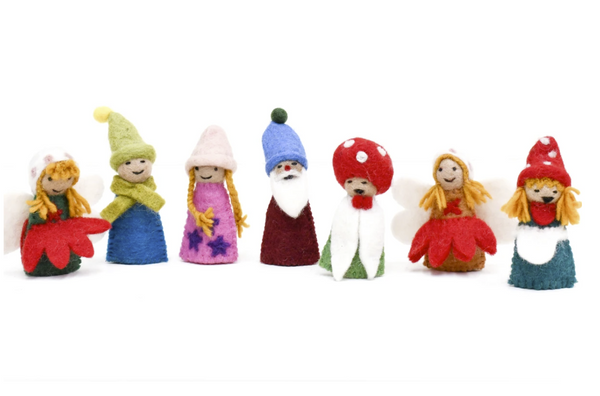 Fairies and Gnomes_Finger Puppet Set - Premium and Unique gift felttoys, fingerpuppet, handmade, taratreasures, toddler Pretend Play from Taratreasures - Shop now at AU family concept store Mommy's Pouch