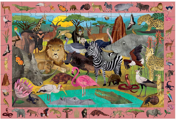 Search & Find Puzzle – African Safari - Premium and Unique gift 4+, 64pieces, african safari, animal, mudpuppy, preschooler, puzzle, safari  from Mudpuppy - Shop now at AU family concept store Mommy's Pouch