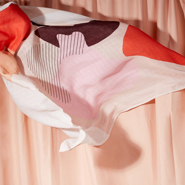 Organic Cotton Muslin Swaddle Blanket - 'Coral' 🤩 - Premium and Unique gift baby, forkids, formoms, harpertini, mom&me, swaddle Mom & Me from Harpertini - Shop now at AU family concept store Mommy's Pouch