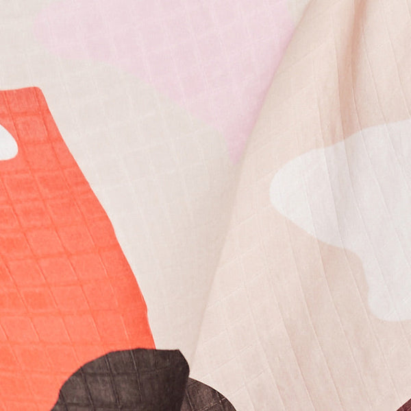 Organic Cotton Muslin Swaddle Blanket - 'Coral' 🤩 - Premium and Unique gift baby, forkids, formoms, harpertini, mom&me, swaddle Mom & Me from Harpertini - Shop now at AU family concept store Mommy's Pouch