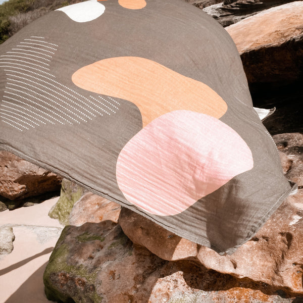 Organic Cotton Muslin Swaddle Blanket - 'Rock Pool' 🤩 - Premium and Unique gift baby, forkids, formoms, harpertini, swaddle Mom & Me from Harpertini - Shop now at AU family concept store Mommy's Pouch