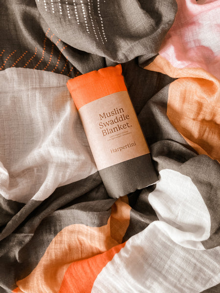 Organic Cotton Muslin Swaddle Blanket - 'Rock Pool' 🤩 - Premium and Unique gift baby, forkids, formoms, harpertini, swaddle Mom & Me from Harpertini - Shop now at AU family concept store Mommy's Pouch