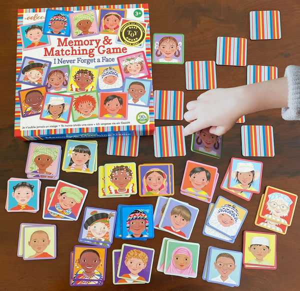 Memory Match Game – Never Forget a Face - Premium and Unique gift 3+, boardgame, eeBoo, forkids, game, kidsboardgame, matchinggame, memory, toddler Boardgame from eeBoo - Shop now at AU family concept store Mommy's Pouch