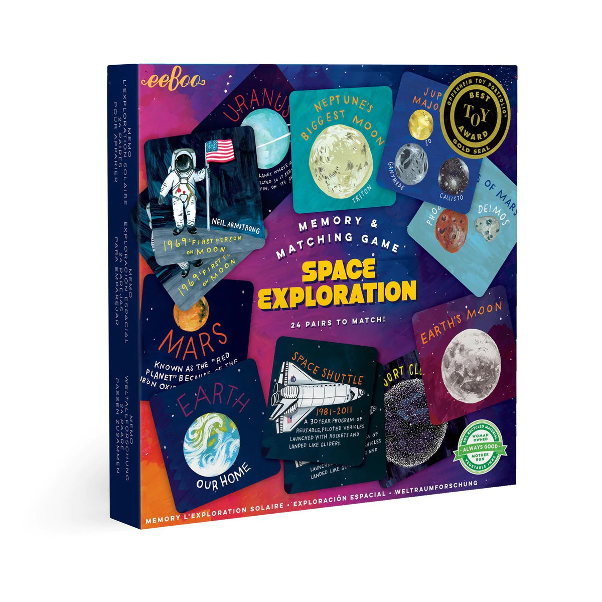 Memory Match Game – Space Exploration - Premium and Unique gift 5+, boardgame, eeBoo, forkids, games, kidsboardgame, memory, preschooler, space Boardgame from eeBoo - Shop now at AU family concept store Mommy's Pouch