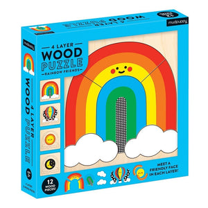 4-Layer Wooden Puzzle - Rainbow Friends - Premium and Unique gift 2+, mudpuppy, puzzle, rainbow, toddler, woodenpuzzle, woodentoy  from Mudpuppy - Shop now at AU family concept store Mommy's Pouch