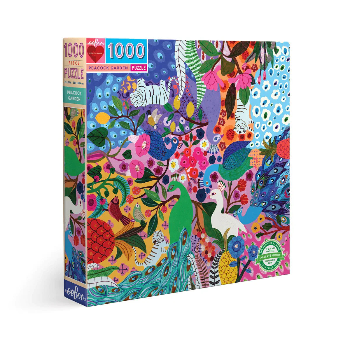Peacock Garden_eeBoo 1000pc Jigsaw Puzzle- - Premium and Unique gift 1000pieces, adults, eeBoo, formoms, puzzle Puzzle from eeBoo - Shop now at AU family concept store Mommy's Pouch
