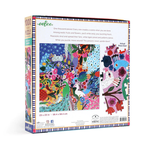 Peacock Garden_eeBoo 1000pc Jigsaw Puzzle- - Premium and Unique gift 1000pieces, adults, eeBoo, formoms, puzzle Puzzle from eeBoo - Shop now at AU family concept store Mommy's Pouch