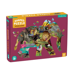 African Safari_Shaped Puzzle - Premium and Unique gift 300pieces, 7+, animals, mudpuppy, puzzle, safari, schoolkids, shaped puzzle  from Mudpuppy - Shop now at AU family concept store Mommy's Pouch
