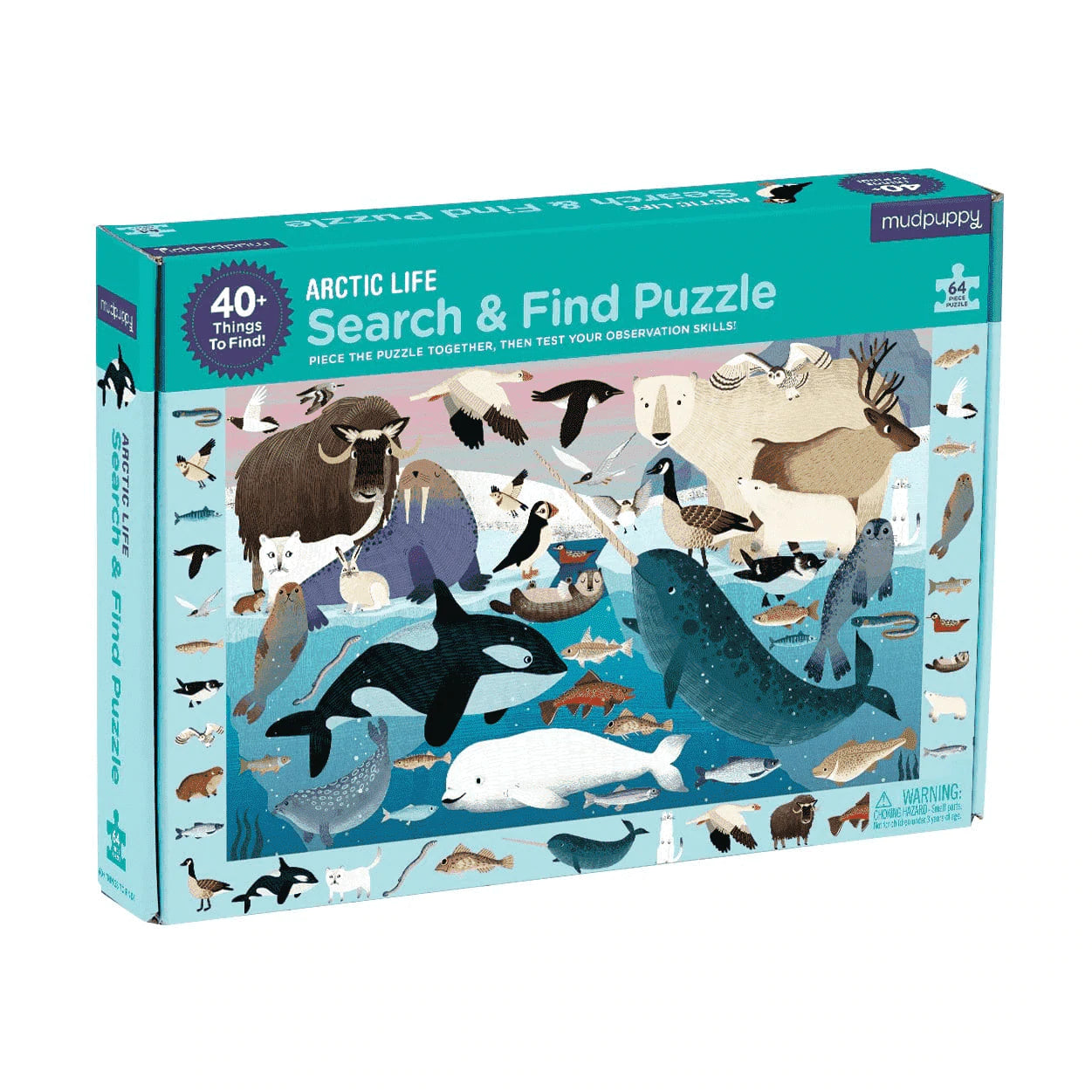 Search & Find Puzzle – Arctic Life - Premium and Unique gift 4+, 64pieces, animal, mudpuppy, preschooler, puzzle, seaanimal  from Mudpuppy - Shop now at AU family concept store Mommy's Pouch