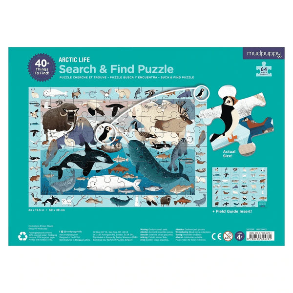 Search & Find Puzzle – Arctic Life - Premium and Unique gift 4+, 64pieces, animal, mudpuppy, preschooler, puzzle, seaanimal  from Mudpuppy - Shop now at AU family concept store Mommy's Pouch
