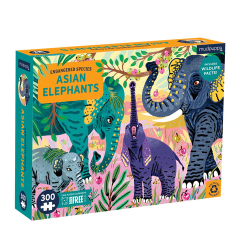 Mudpuppy 300pc Puzzle – Asian Elephants - Premium and Unique gift 300pieces, 7+, animal, mudpuppy, puzzle, schoolkids  from Mudpuppy - Shop now at AU family concept store Mommy's Pouch