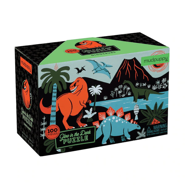 Dinosaur Glow-in-the-Dark Puzzle - Premium and Unique gift 100pieces, 5+, dino, mudpuppy, preschooler, puzzle  from Mudpuppy - Shop now at AU family concept store Mommy's Pouch