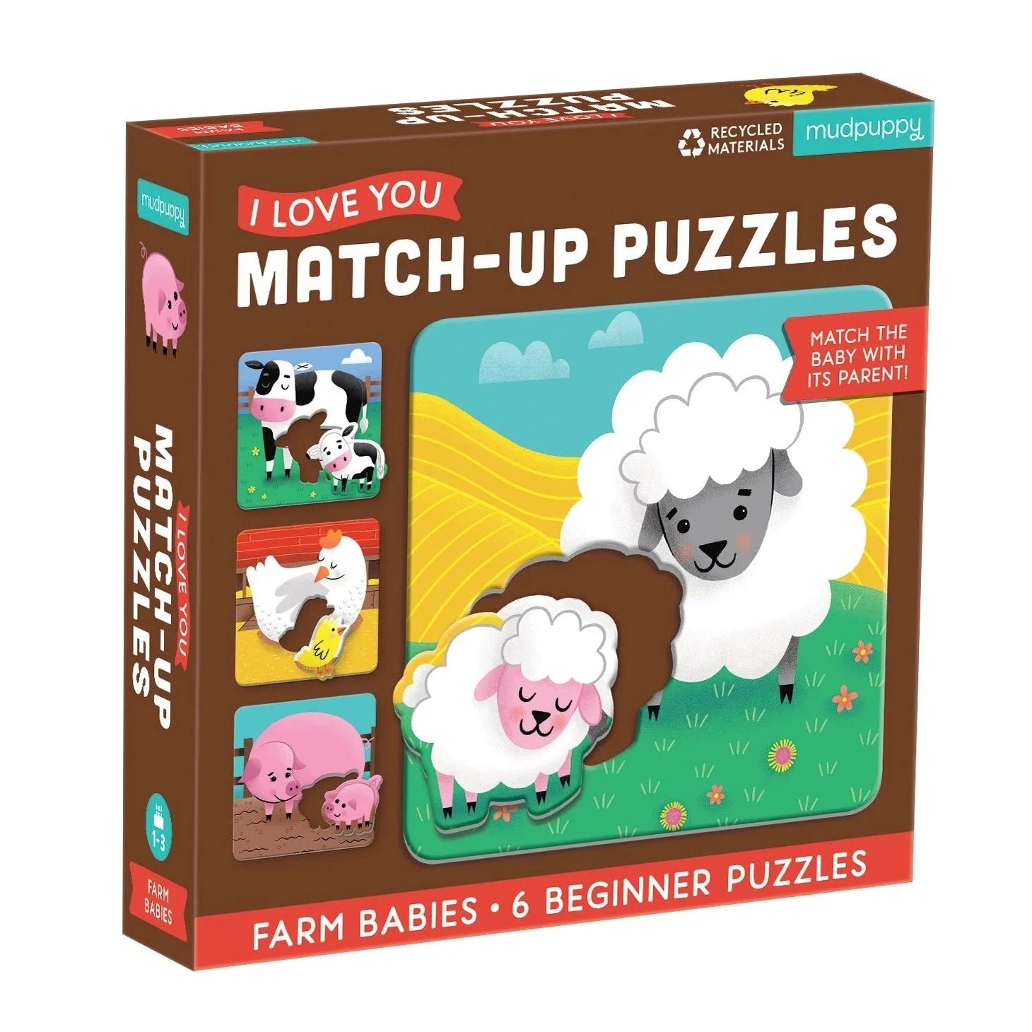 I Love You Match-Up Puzzles- Farm Babies - Premium and Unique gift animal, farm, forkids, matchinggame, mudpuppy, puzzle, toddler  from Mudpuppy - Shop now at AU family concept store Mommy's Pouch