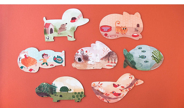 I Love My Pets - Reversible Shapes Puzzle 🐈🐕‍🦺🐟🦜🐢 - Premium and Unique gift 3+, forkids, londji, pets, puzzle, puzzles, toddler Puzzles from Londji - Shop now at AU family concept store Mommy's Pouch
