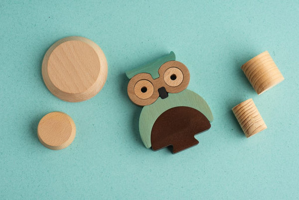 Owl -Stacking Puzzle Figure Toy - Premium and Unique gift animals, animiwoodworkshop, forkids, greece, handmade, montessoritoy, owl, sensorytoy, stackingtoy, toddler, woodenanimals, woodenpuzzle, woodentoy Wooden Toys from Animi Wood Workshop - Shop now at AU family concept store Mommy's Pouch