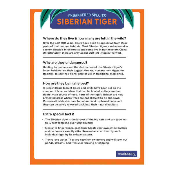 Mudpuppy 300pc Puzzle –  Siberian Tiger - Premium and Unique gift 300pieces, 7+, animal, mudpuppy, puzzle, schoolkids  from Mudpuppy - Shop now at AU family concept store Mommy's Pouch