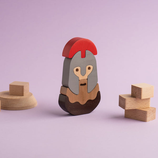 Spartan -Stacking Puzzle Figure Toy - Premium and Unique gift animiwoodworkshop, forkids, greece, handmade, montessoritoy, sensorytoy, spartan, stackingtoy, toddler, woodenpuzzle, woodentoy Wooden Toys from Animi Wood Workshop - Shop now at AU family concept store Mommy's Pouch