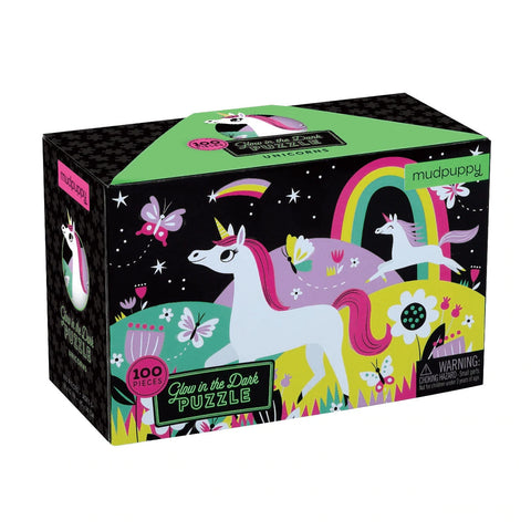 Mudpuppy 100pc Unicorn Glow-in-the-Dark Puzzle - Premium and Unique gift 100pieces, 5+, mudpuppy, preschooler, puzzle, unicorn  from Mudpuppy - Shop now at AU family concept store Mommy's Pouch