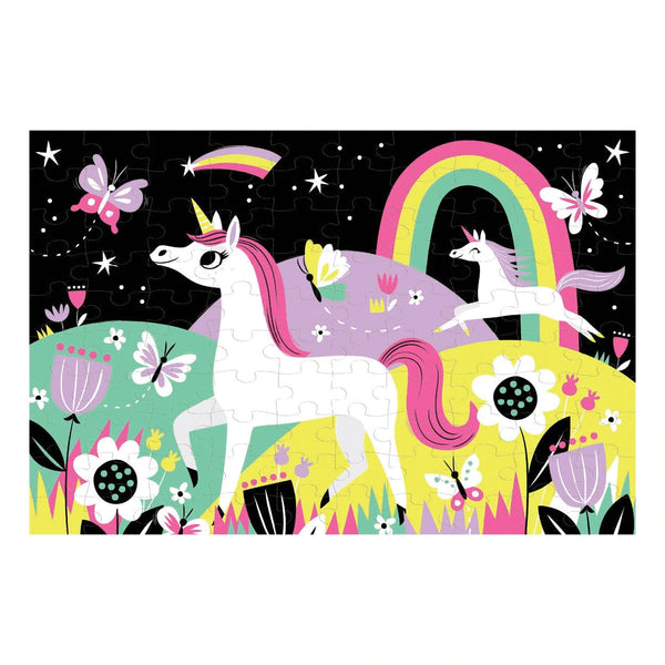 Unicorn Glow-in-the-Dark Puzzle - Premium and Unique gift 100pieces, 5+, mudpuppy, preschooler, puzzle, unicorn  from Mudpuppy - Shop now at AU family concept store Mommy's Pouch